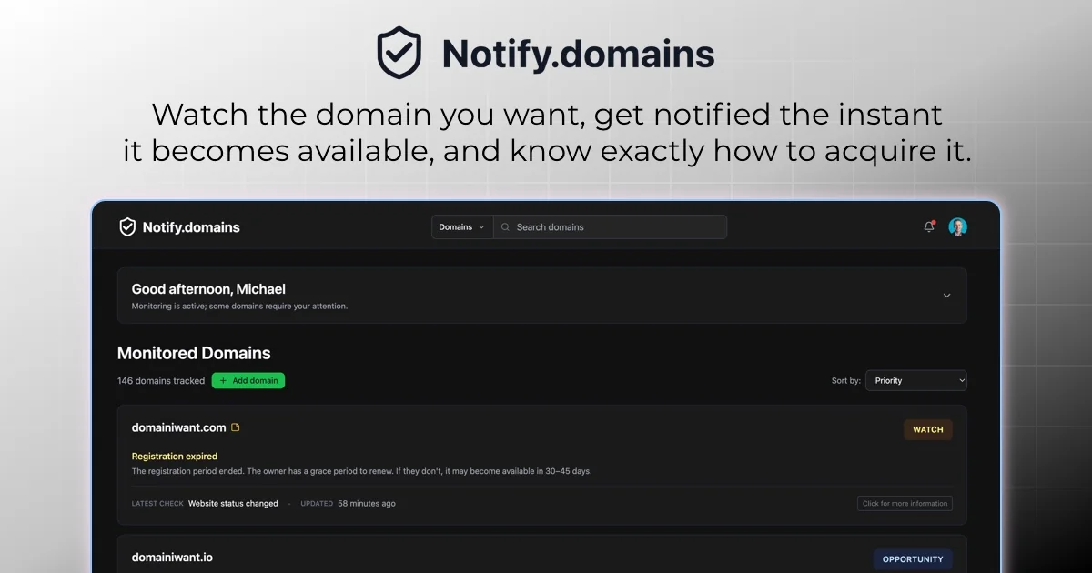 Notify.domains